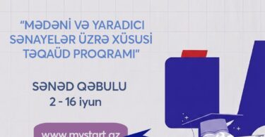 Mədəni və yaradıcı sənayelər üzrə xüsusi Təqaüd Proqramı” çərçivəsində bakalavriat və magistratura səviyyələri üzrə xaricdə təhsilin maliyyələşdirilməsi ilə bağlı sənəd qəbulunu elan edir.